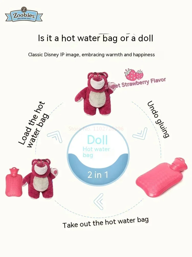 Large Plush Hot Water Bottle Cover – Kawaii Cartoon Character Design