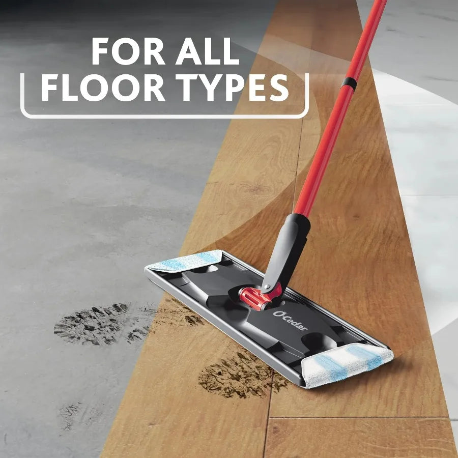 O-Cedar H2pro Flat Mop System – Dual-Tank Design Separates Clean & Dirty Water, Compact Cleaning Mop