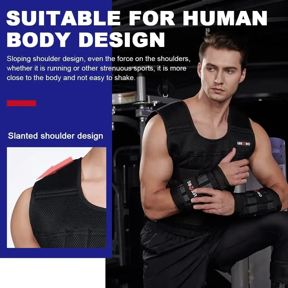 20kg Adjustable Weight Training Suit – Empty Bag Fitness Vest for Running, Strength, Hand & Foot Training