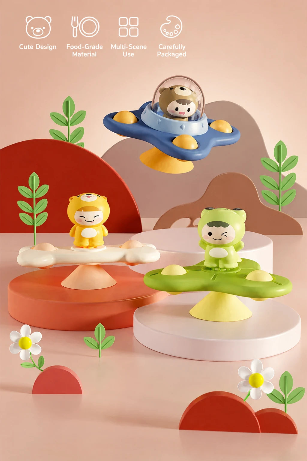 Animal Suction Cup Spinner Toy