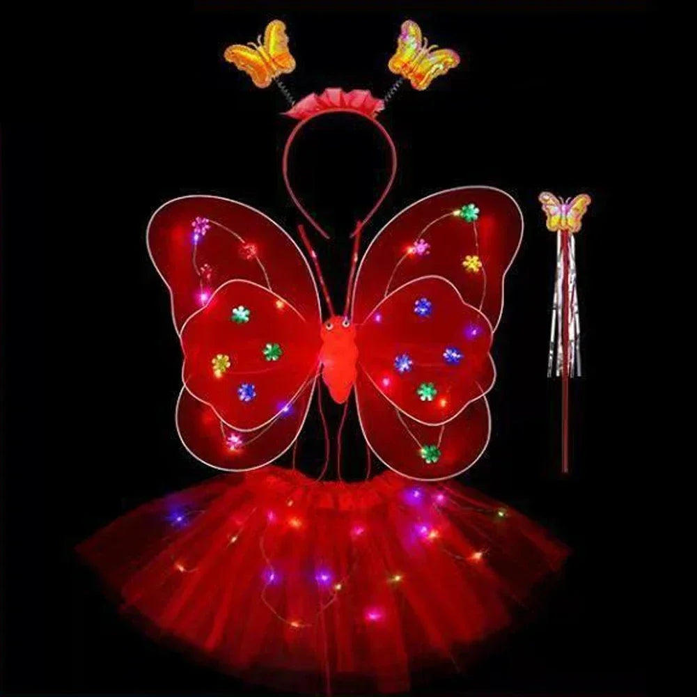 LED Glowing Butterfly Wings Costume Set for Girls