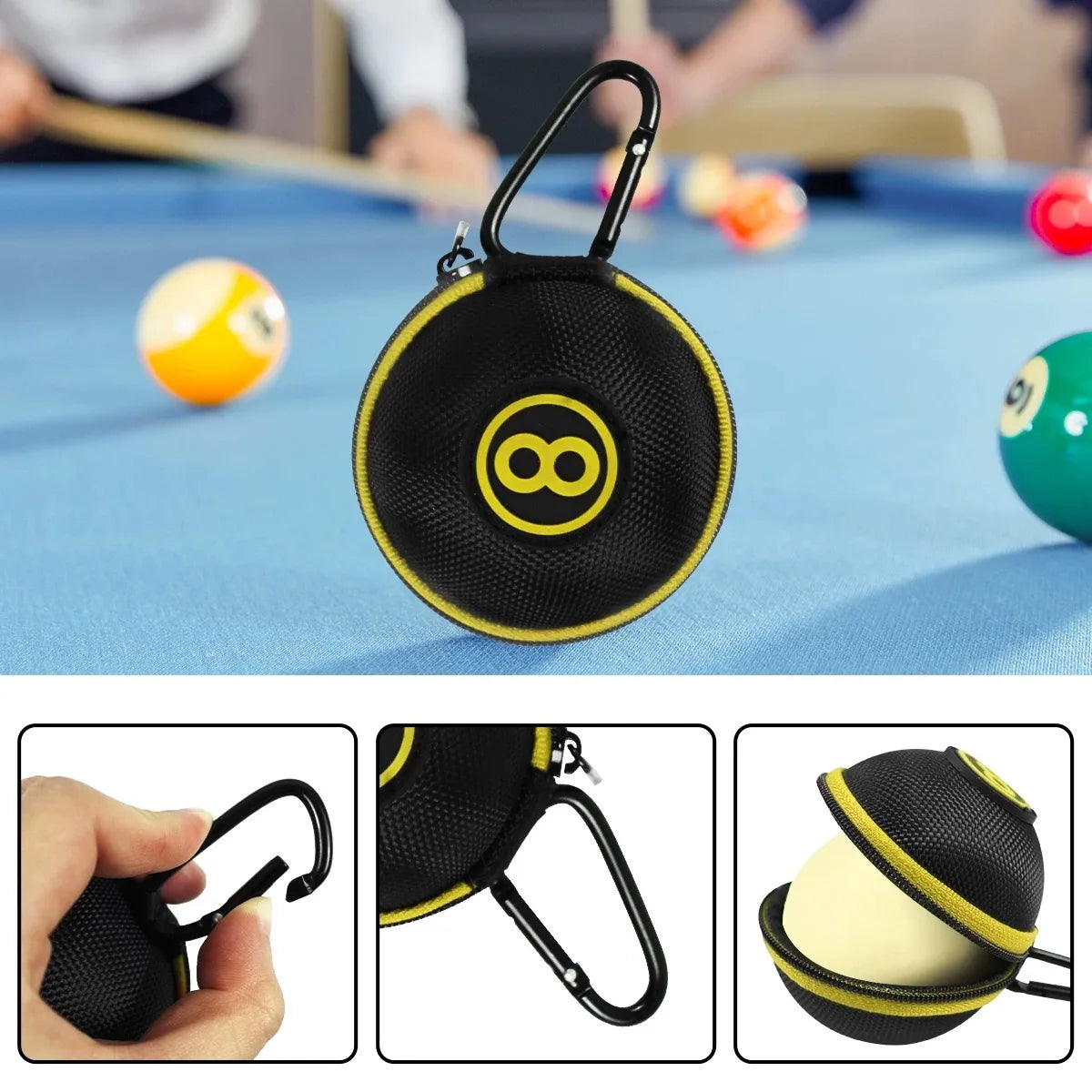 Tournament Standard Resin Billiard Balls Set with Carry Case