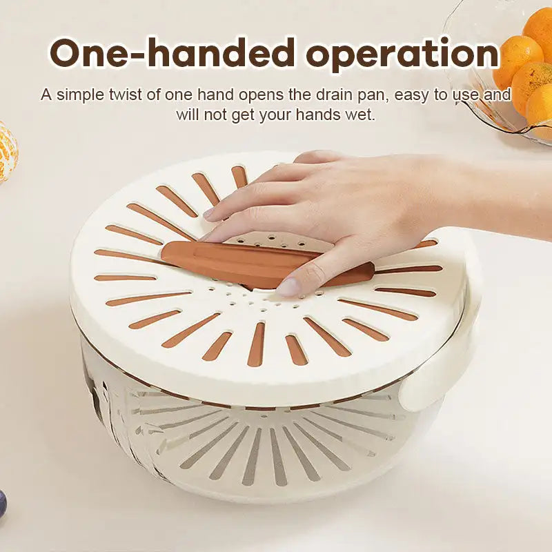 Multi-Use Fruit & Vegetable Drain Basket – Folding Handle Storage & Dehydrating Box