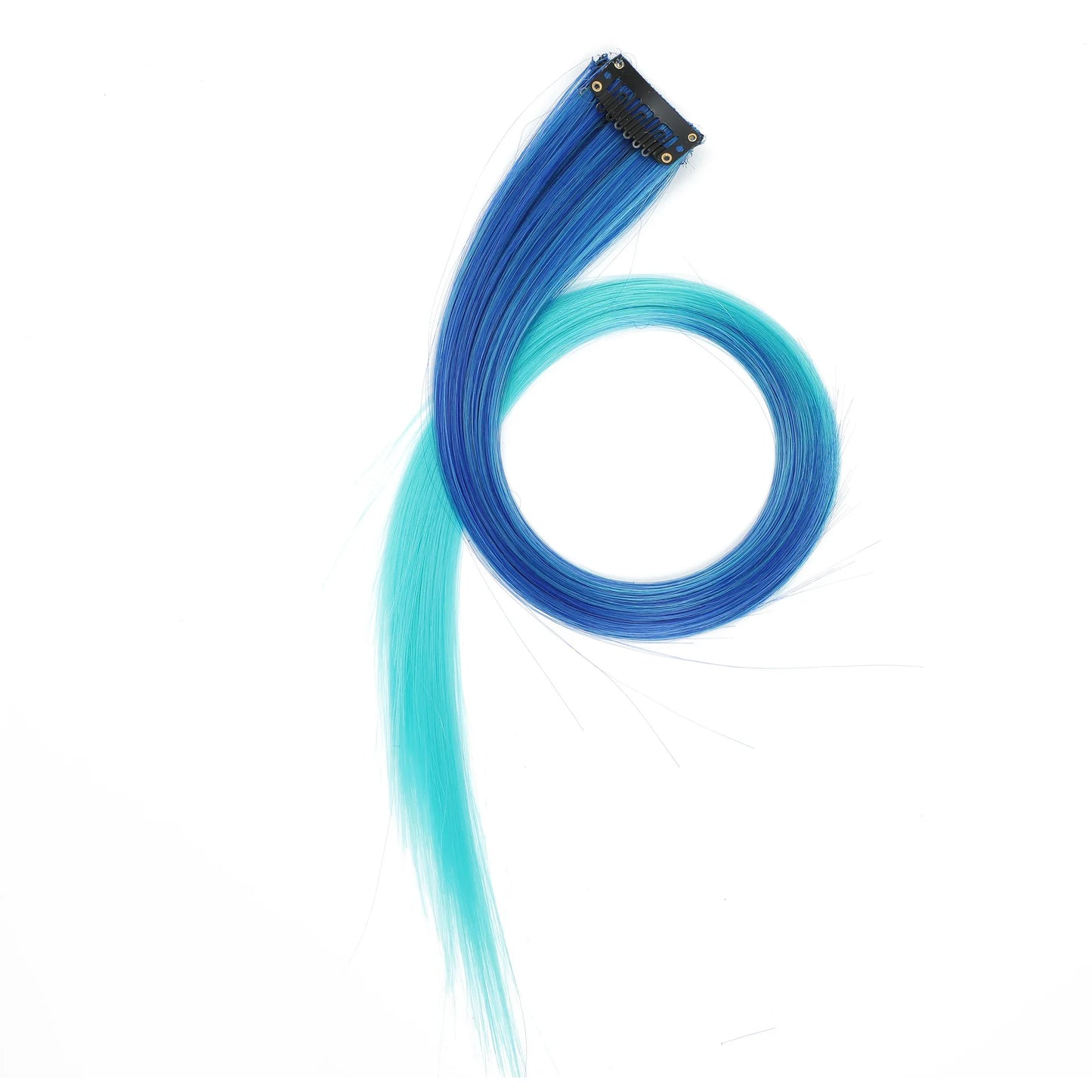 22-Inch Straight Clip-In Synthetic Hair Extensions – Colorful Highlight Hairpiece