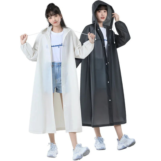 Reusable Hooded Rain Poncho – Waterproof & Spill-Proof for Men and Women