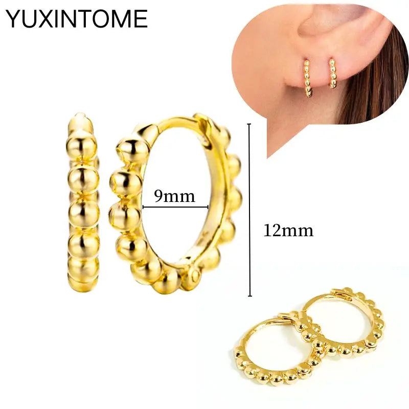925 Sterling Silver Multi-Turn Hoop Earrings with White Zircon, Fashion Punk Jewelry for Women