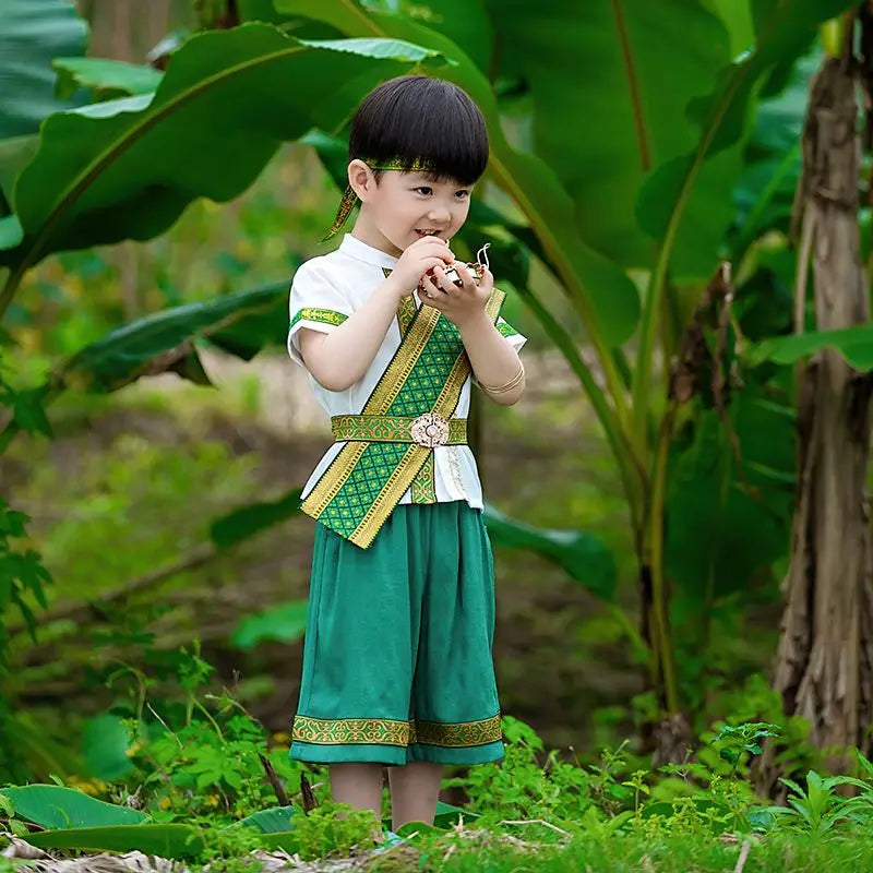 Boys’ Dai Ethnic Clothing Set – Traditional Children’s Costume for Festivals, Cultural Wear & Celebrations