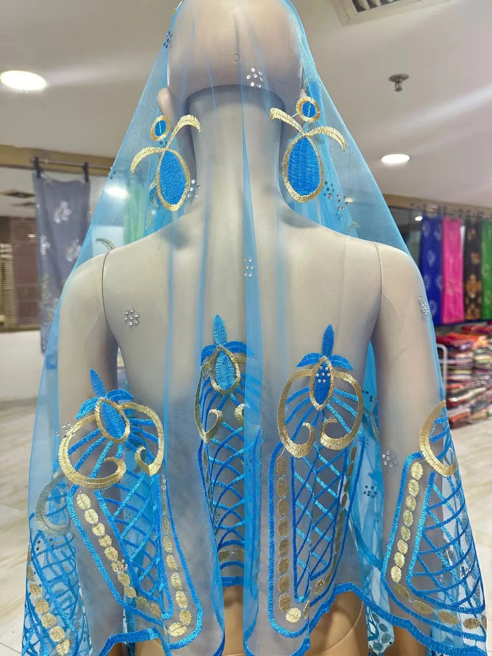 Women's Embroidered Voile Hijab Scarf