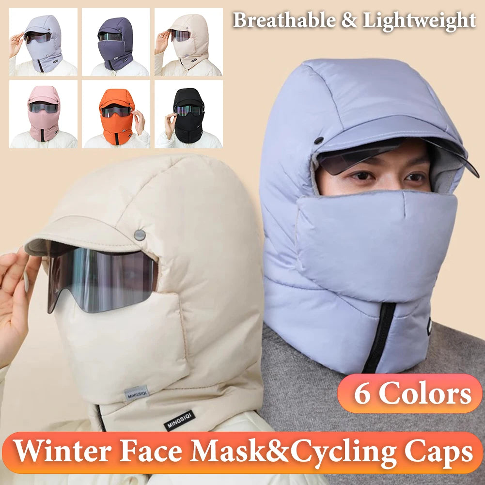 Winter Balaclava Ski Mask – Warm Windproof Full Face Cover with Glasses, Adjustable Thermal Plush Lining, Unisex for Outdoor Sports