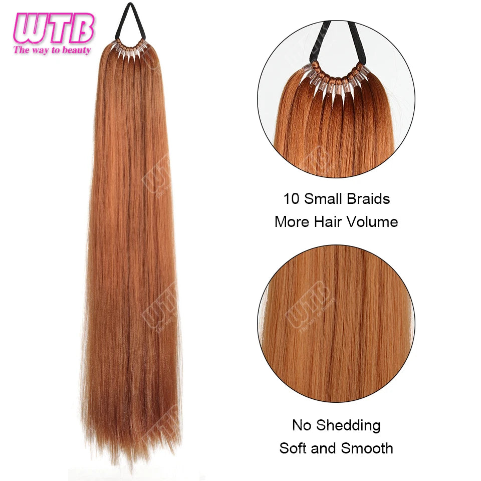 24-Inch Synthetic Braided Wig – Corn Perm Curly Ponytail, Lightweight & Natural Look for Daily Wear