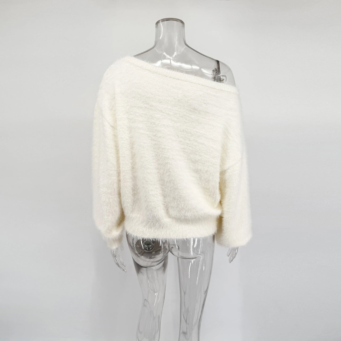 Talenza Women's Plush Pullover Sweater, Loose Fit O-Neck Long Sleeve
