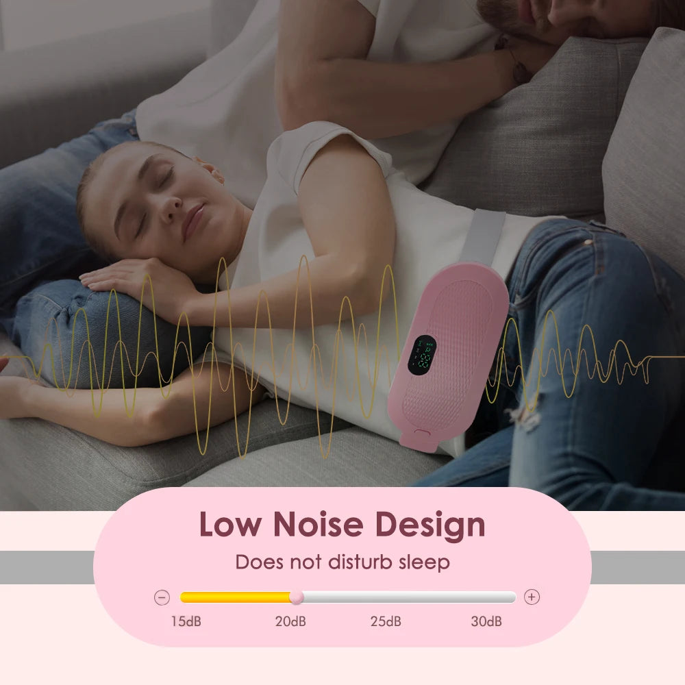 Electric Heating Pad & Menstrual Cramp Massager Belt – Vibration & Heat Therapy for Period Pain Relief