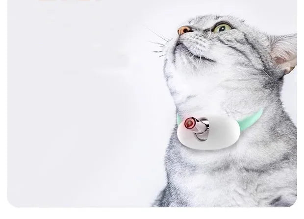 Smart Laser Tease Cat Collar – USB Rechargeable, Automatic Interactive Toy for Kittens & Cats