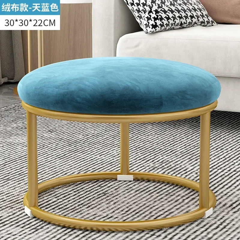 Seating Living Room Fabric Craft Shoe Changing Stool Home Doorway Sofa Stool Oval Rest Stool