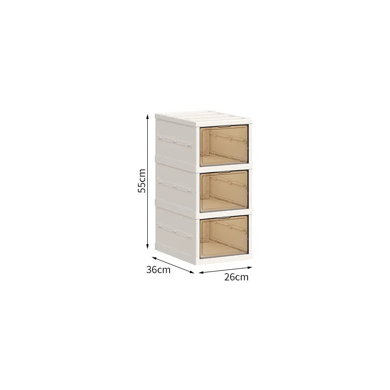 Foldable Shoe Storage Cabinet with Transparent Doors