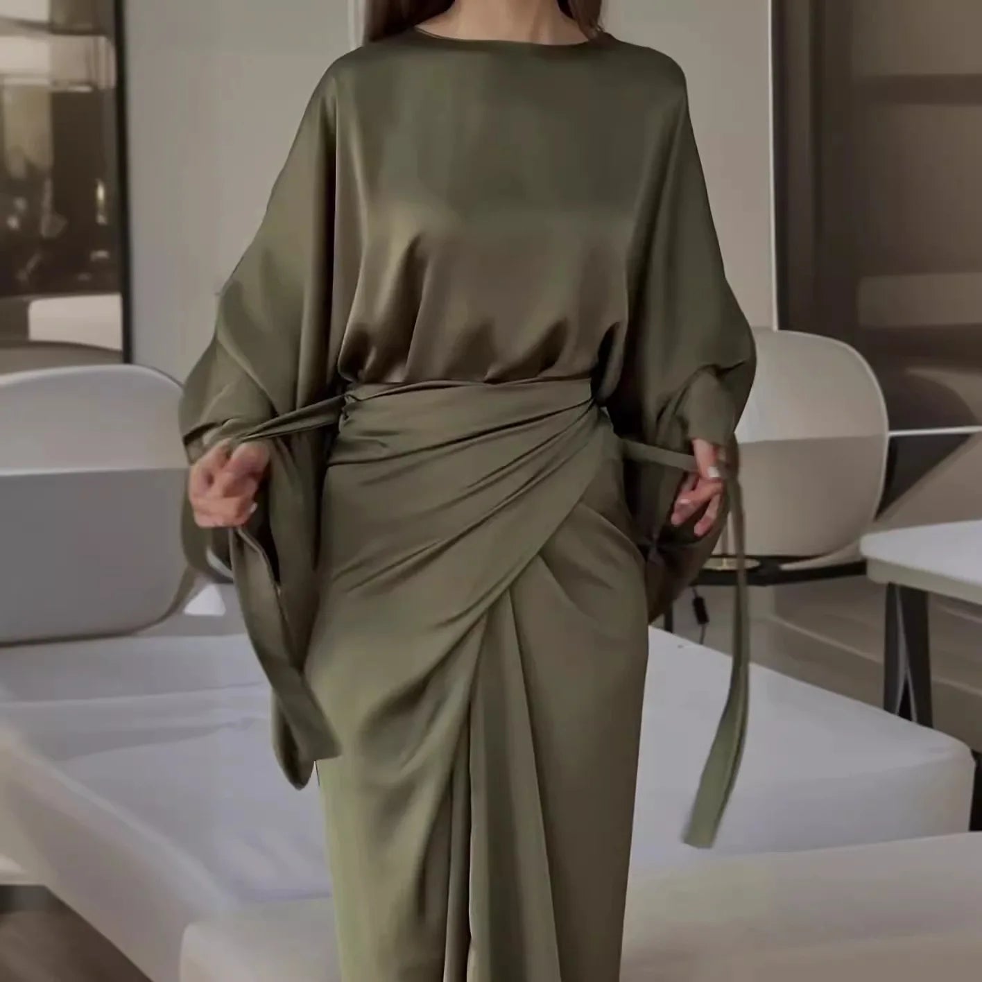 Elegant Women’s Lace-Up Long Dress – Formal, Banquet, and Party Gown