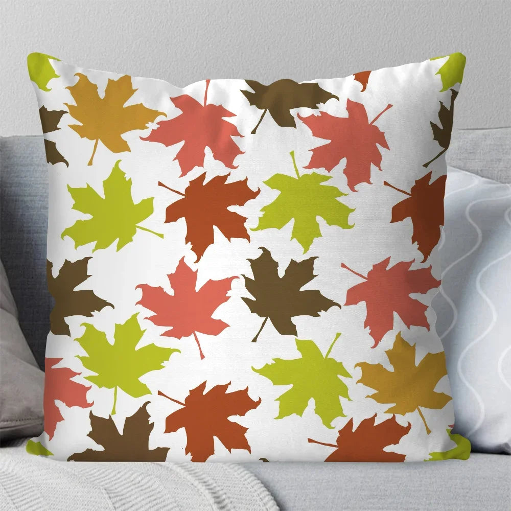 1pc Autumn Maple Leaf Decoration Pillow Case Square Pillow Bedroom Sofa Leisure ComfortCar Living Room Home Decoration 40X40