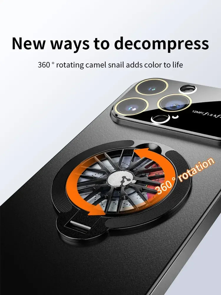 MagSafe Rotating Gyro Stand Phone Case with Camera Lens Protection for iPhone 16/15/14/13/12/11 Pro Max & Plus