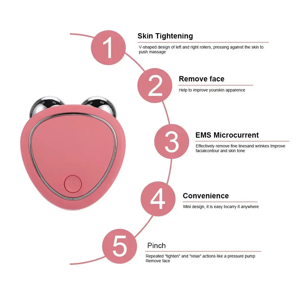 Mini Facial Massage Beauty Device – Portable USB Rechargeable | Anti-Wrinkle, Skin Tightening, Face Lifting & Firming Tool for Daily Skincare