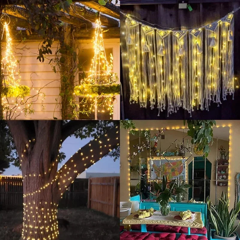 Solar LED Fairy String Lights with Flexible Copper Wire for Garden, Patio, Tree and Christmas Party Decorating