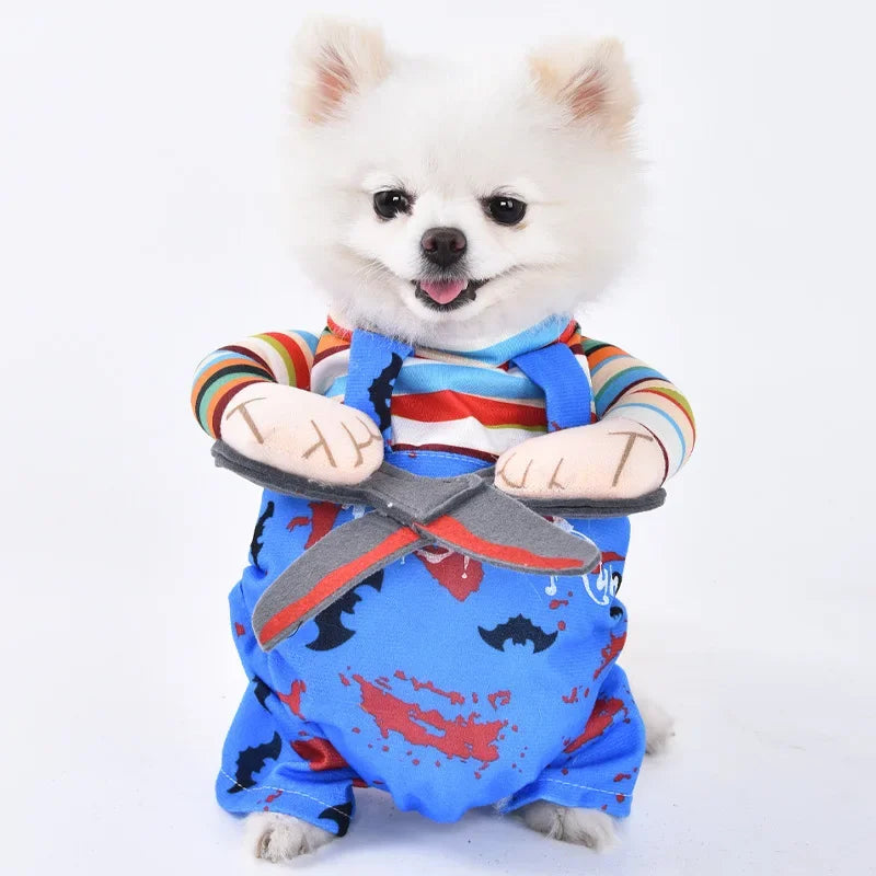 Halloween Stuffed-Body Pet Costume with Wig Hat