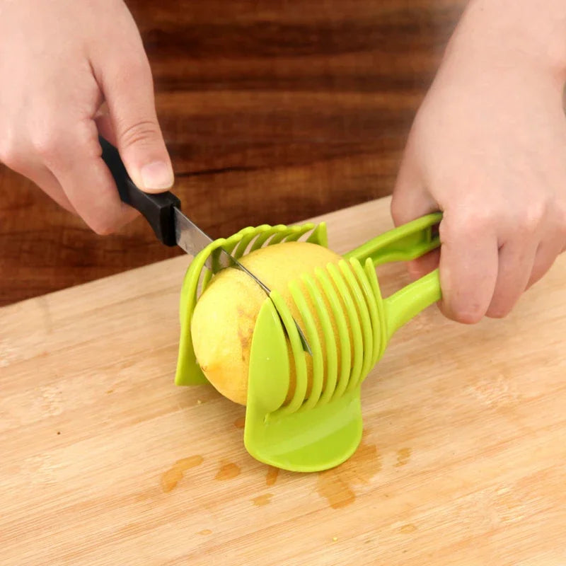 Galavilly Handheld Tomato and Lemon Slicing Guide, Fruit and Vegetable Holding Clip for Kitchen Food Prep