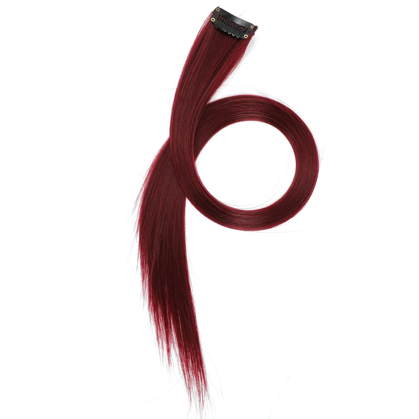 22-Inch Straight Clip-In Synthetic Hair Extensions – Colorful Highlight Hairpiece