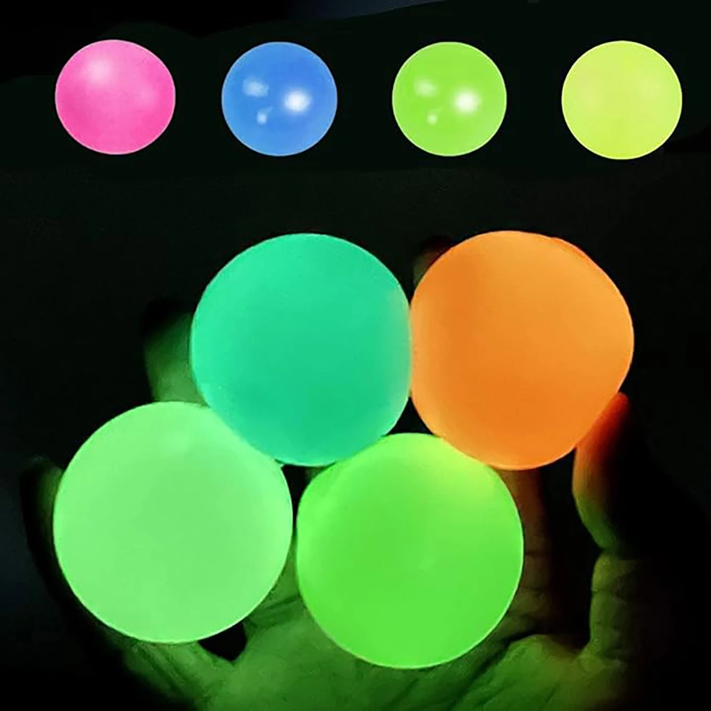 Colorful Luminous Sticky Balls – 6 Pack