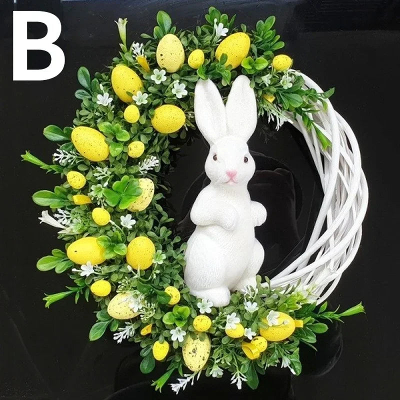 Garland Door Hanging Decoration Spring Bunny Egg Butterfly Garland Home Garden Easter Party Decoration Garland