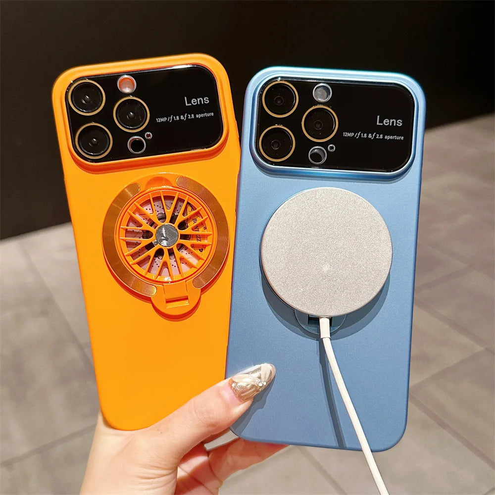 MagSafe Rotating Gyro Stand Phone Case with Camera Lens Protection for iPhone 16/15/14/13/12/11 Pro Max & Plus