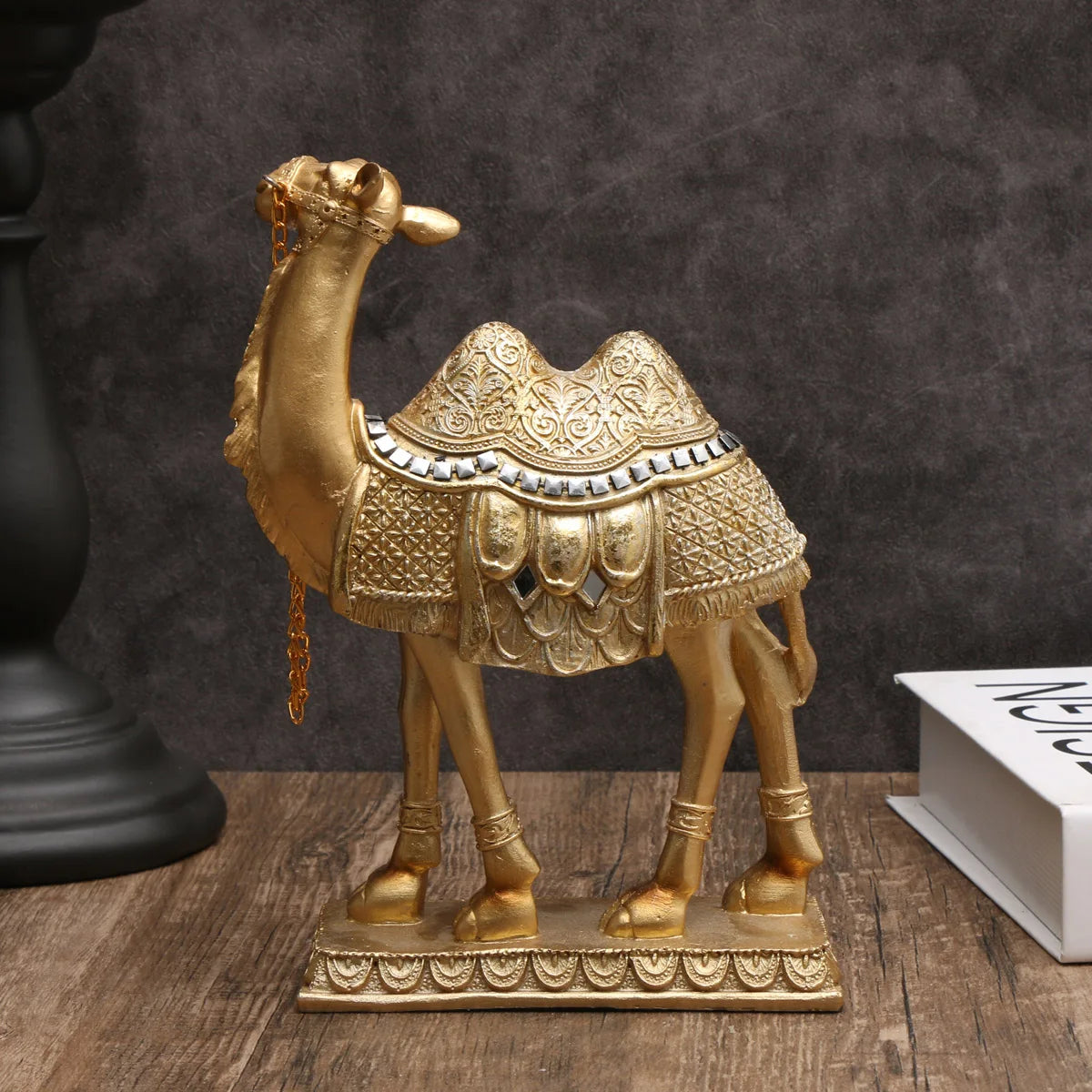 Classic Decorative Camel Statue – Elegant Indoor Home Décor Accent