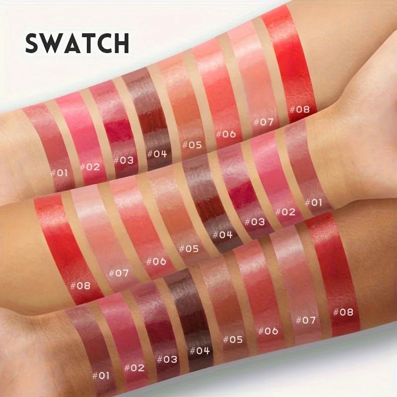 Glass Shine Lip Glaze – Mirror Finish Lipstick, Waterproof, Long-Lasting, Non-Transfer, Plumping Nude Shades