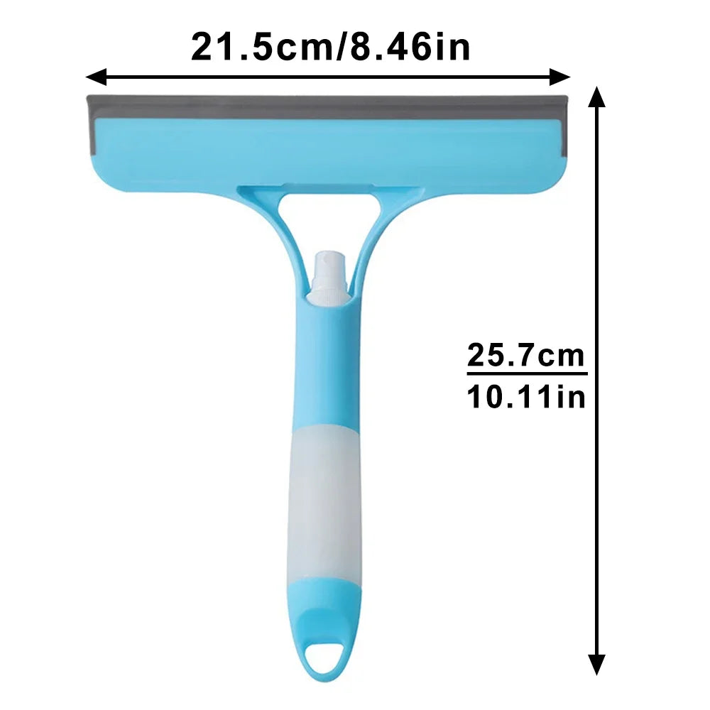 3-in-1 Window Cleaning Tool – Spray Bottle, Microfiber Scrubber & Squeegee for Glass, Mirrors & Cars | Multi-Purpose Household Cleaner