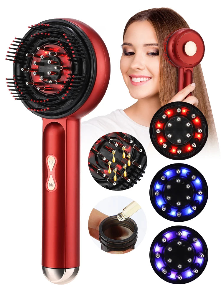 Electric Vibration Massage Comb Portable Scalp Massager with Oil Applicator, Hair Follicle Care Comb for Scalp Relaxation and Hair Care