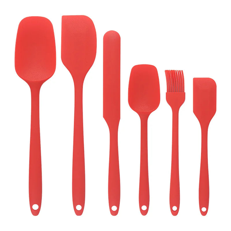 6-Piece Silicone Spatula Set for Baking – Includes Cake Frosting Brush, Non-Stick Scrapers & Cream Spreaders | Cute & Functional Kitchen Gadgets