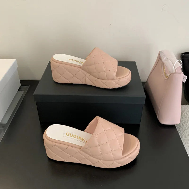 Women's Wedge Heel Slippers – Casual Summer Platform Sandals