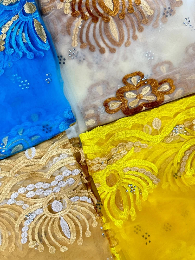 Women's Embroidered Voile Hijab Scarf