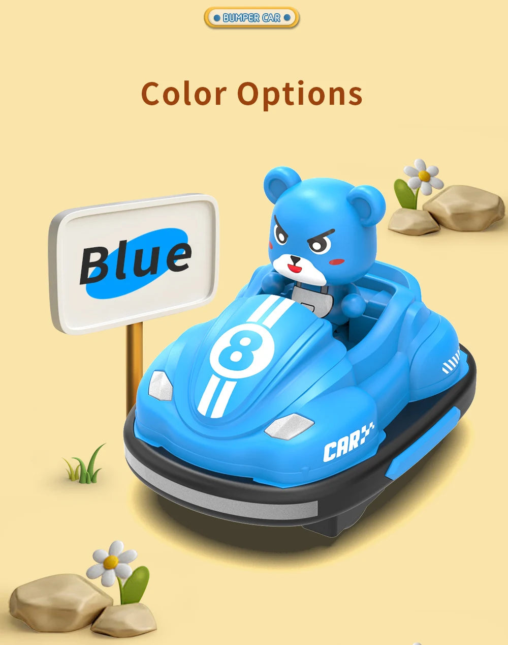 Bumper Battle RC Car with LED – 2.4G Remote Control Racing Car with Music