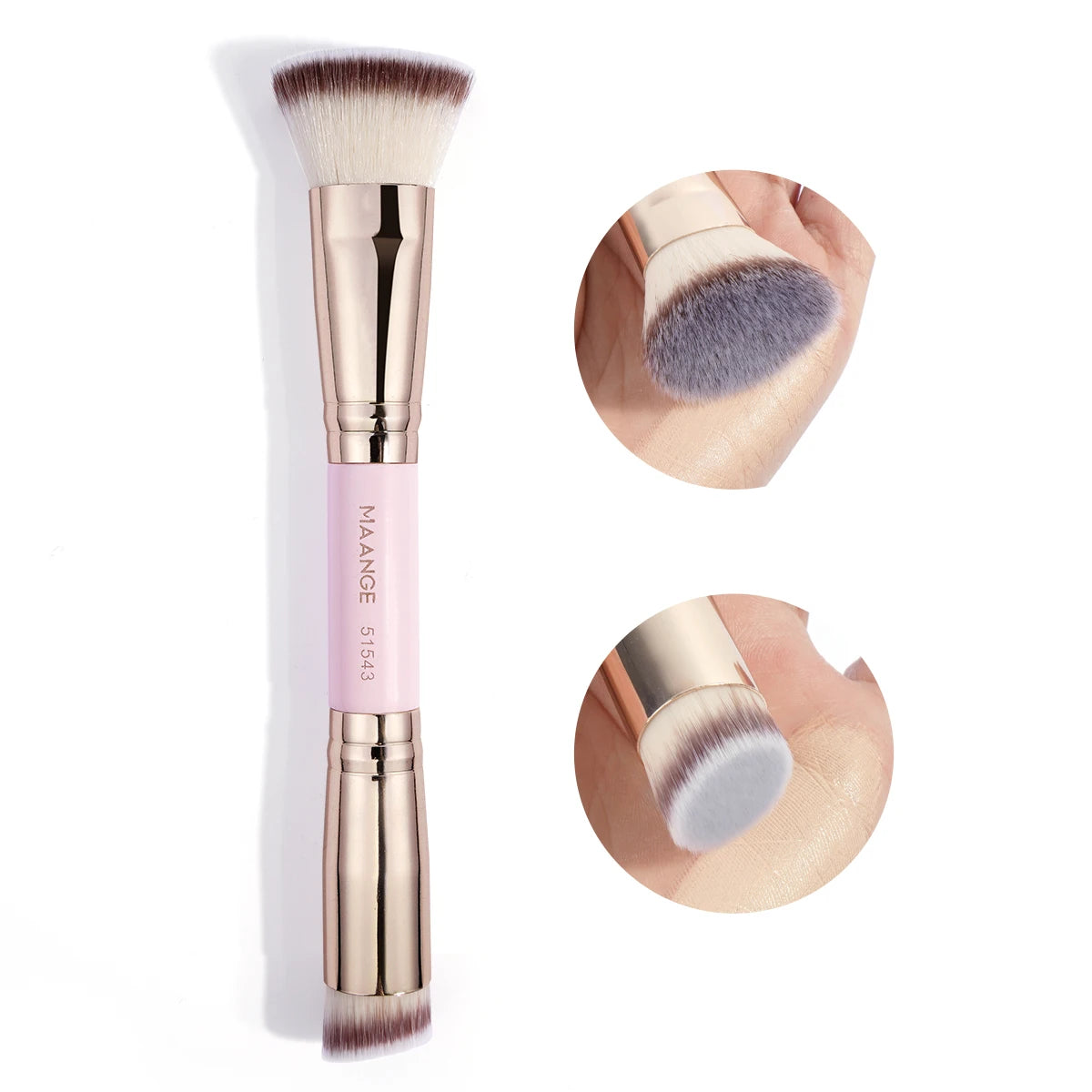 2PCS Foundation Brush Set – Liquid, Cream & Powder Makeup Brushes for Blending, Buffing, Contour & Concealer