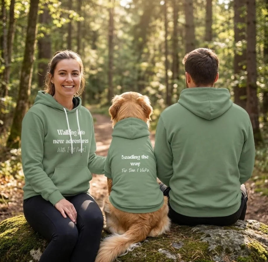 Pet and Owner Matching Hoodie Set — Custom Embroidered Dog Mom Sweatshirt