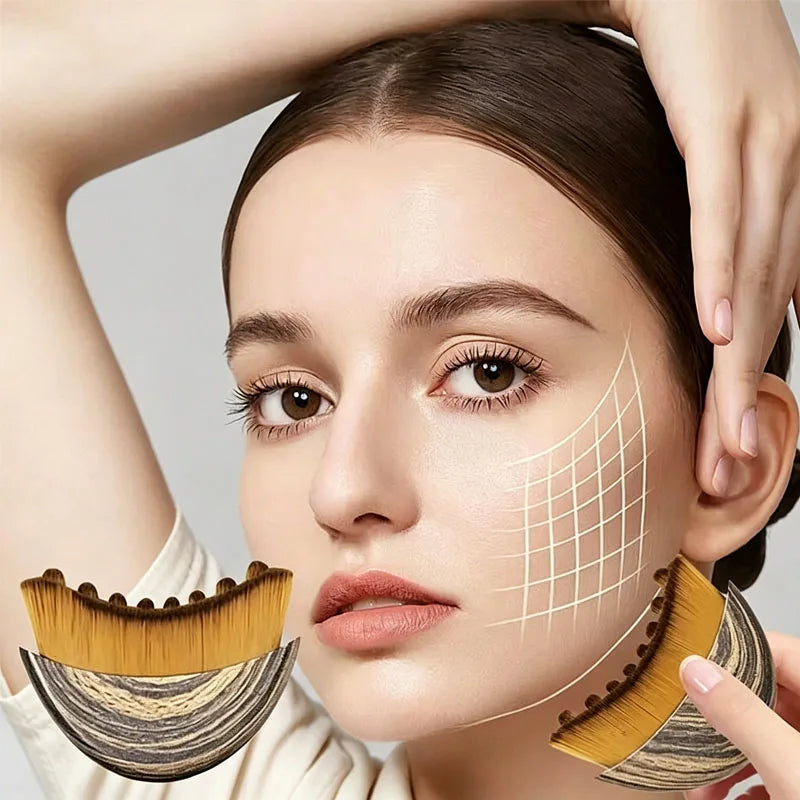 Face Contour Brush & Lymphatic Drainage Massager for Jawline, Chin and Facial Sculpting – LBHL31