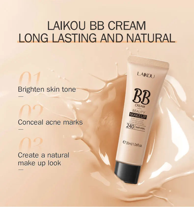 LAIKOU BB Cream with SPF — Lightweight Liquid Foundation & Concealer