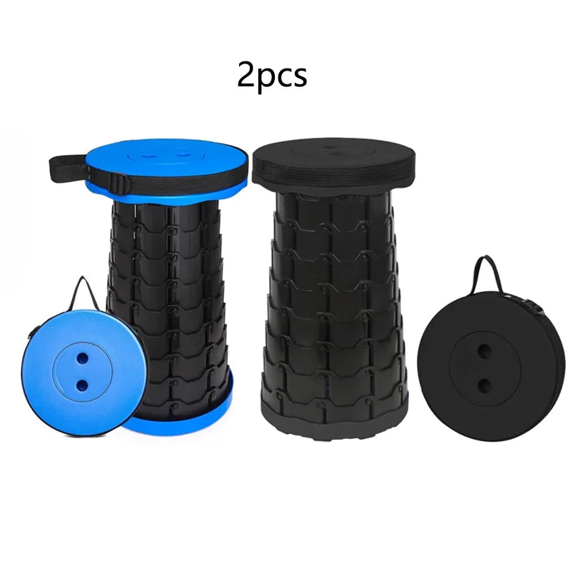 Upgraded Foldable Stool (1–2 Pack) – Portable, Retractable, Heavy-Duty Compact Seat for Camping, Fishing, Hiking, BBQ, Gardening & Outdoor Use
