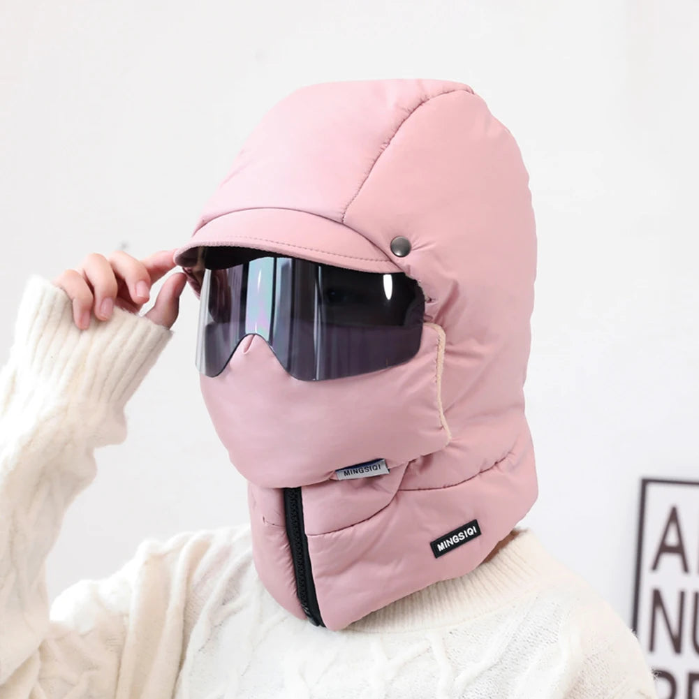Winter Balaclava Ski Mask – Warm Windproof Full Face Cover with Glasses, Adjustable Thermal Plush Lining, Unisex for Outdoor Sports