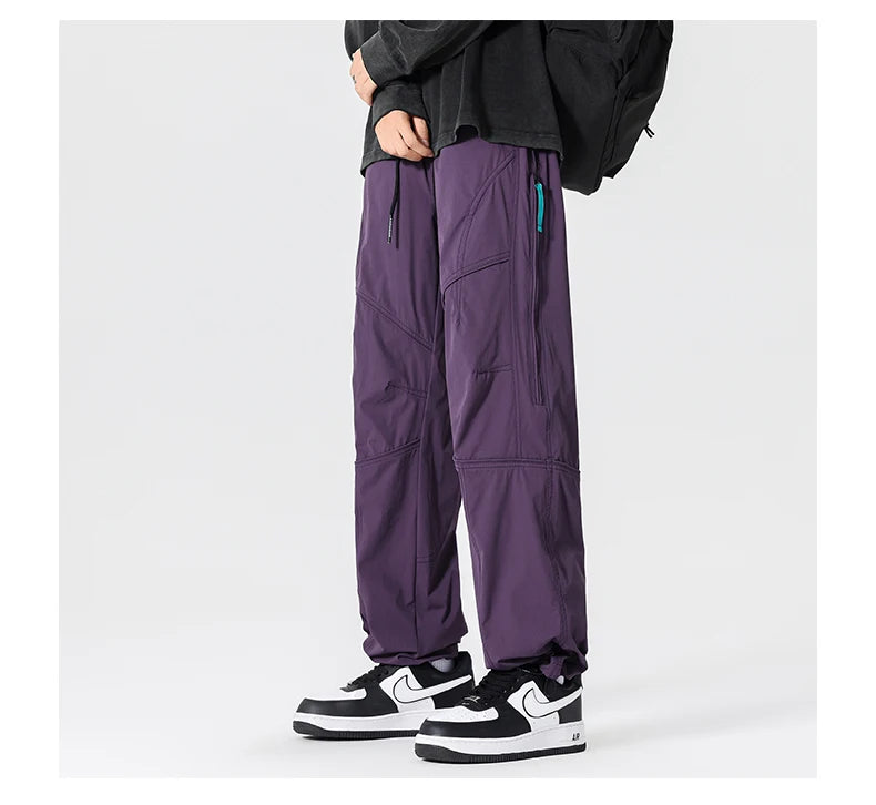 Men’s Casual Pants Loose Fit Straight Leg – Water-Resistant Everyday Trousers Spring Fashion