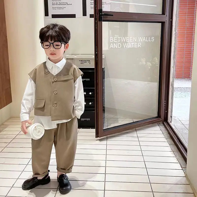 Boys 3-Piece Streetwear Clothing Set — Vest, Top & Pants