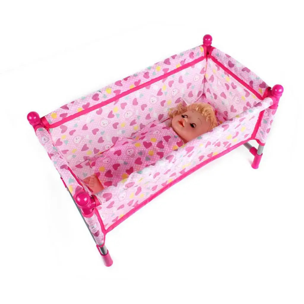 Baby Doll Crib & Furniture Toy Set — Reborn Doll Nursery Accessories