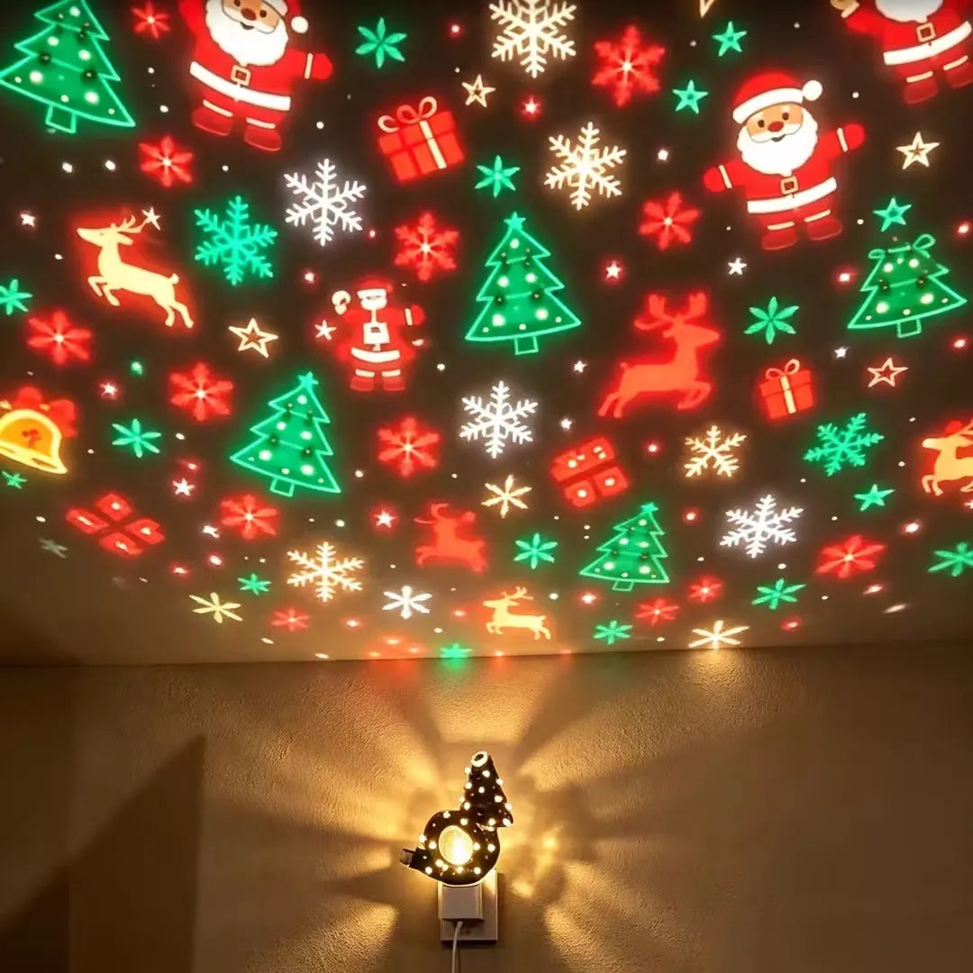 DIY USB-Powered Christmas LED Projection Lamp Kit with Festive Lampshade and Decorative Accessories for Indoor Holiday Displays