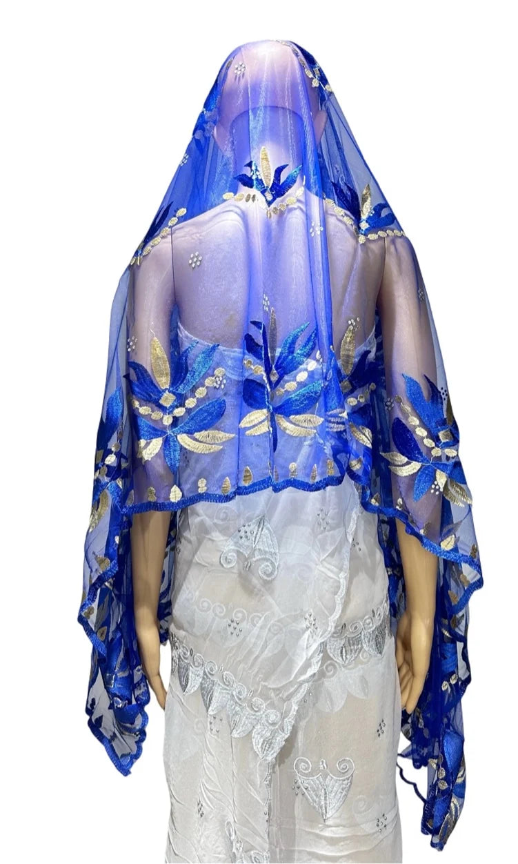 Women's Embroidered Voile Hijab Scarf