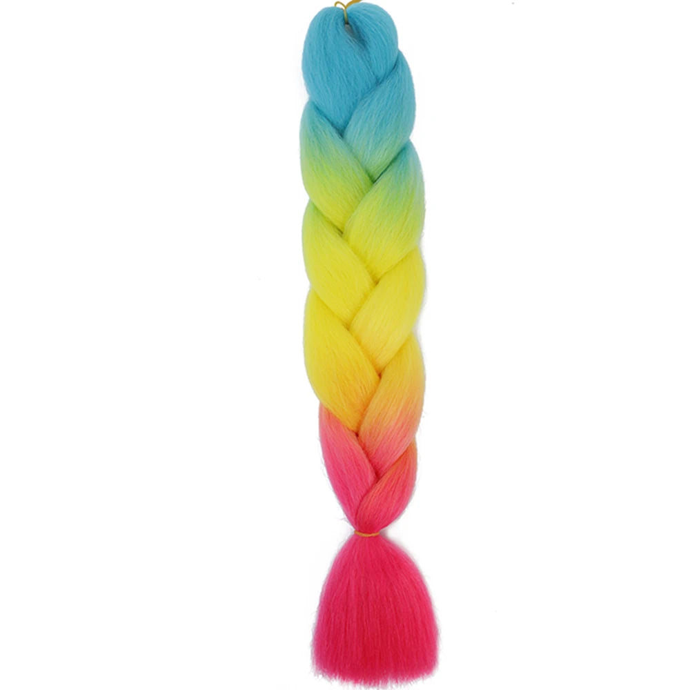 GlowStrands 24” Jumbo Braids for Kids & Adults – Ombre Kanekalon Hair Extensions, Easy Styling & Natural Feel